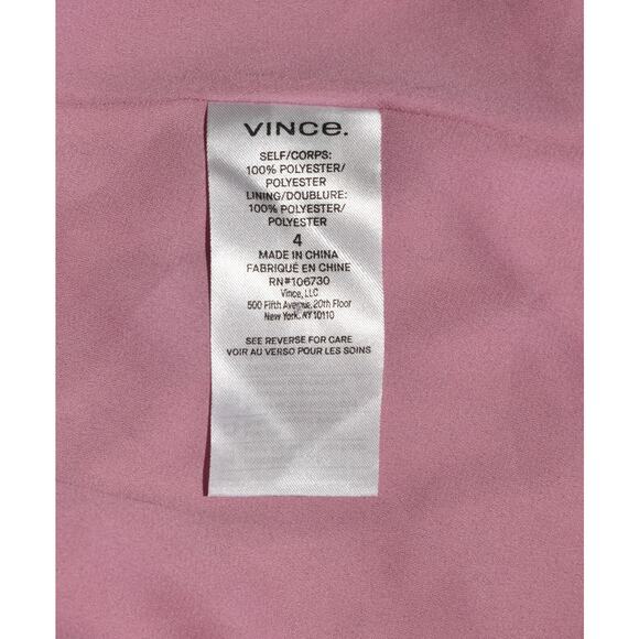 B5 NWT VINCE Baies Pink Twist Front Pleated A Line Midi Dress Size 4 $325 - Picture 7 of 7